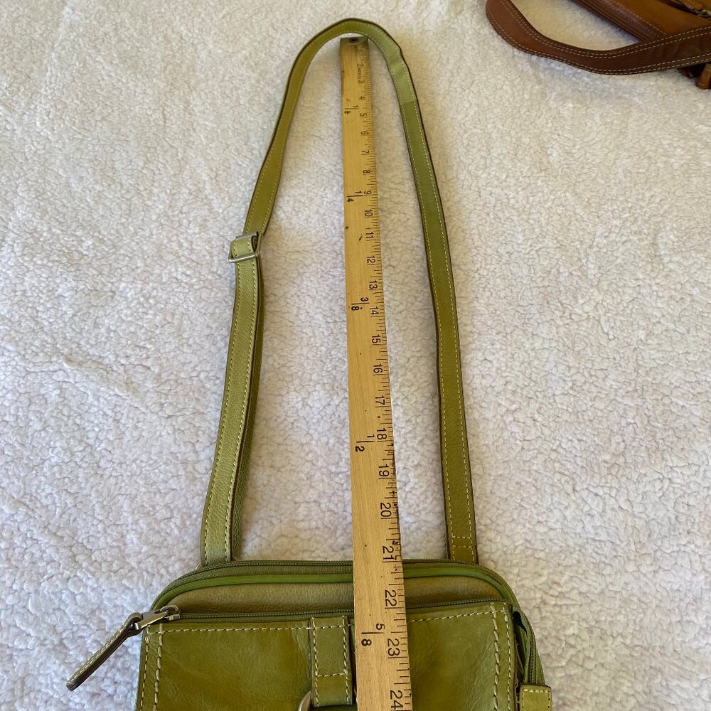 Beautiful Moss Green Leather Fossil Cross Body Bag with Lots of Organization - Picture 7 of 15